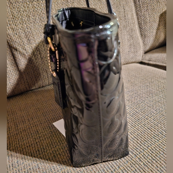 Coach Peyton Satchel/Small Tote Embossed Patent Black leather F50540 EUC - Picture 6 of 16